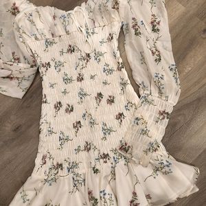 Summer Vintage-femme Smocked Ruffled Mini Dress